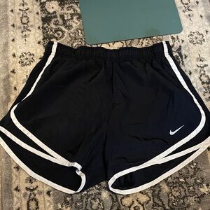 Nike Women's Black and White Athletic Shorts